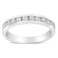 IGI Certified 1/2 Cttw Round Brilliant Cut Diamond 18K White Gold Channel Set Eternity Style Wedding Band Ring (H-I Color, I1-I2 Clarity) - Size 7 by Bids.com