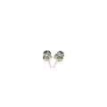14k White Gold Stud Earrings with Black 4mm Cubic Zirconia by Bids.com