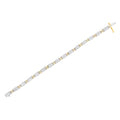 14K Two-Tone Gold Princess and Baguette-Cut Diamond Link Bracelet (3.00 cttw, H-I Color, SI1-SI2 Clarity) by Bids.com