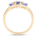 18K Yellow Gold Plated 0.90 Carat Genuine Tanzanite .925 Sterling Silver Ring by Bids.com