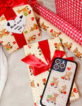 Oh Deer and Red Gingham Hearts Gift Wrap - 2 Pack by Wildflower Cases