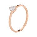 Diamond Teardrop 10K Rose Gold Solitaire Ring by Fine Color Jewels