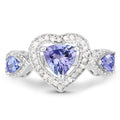 1.09 Carat Genuine Tanzanite and White Diamond .925 Sterling Silver Ring by Bids.com