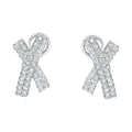 14K White Gold 2.0 Cttw Round-Brilliant Cut Diamond Domed X Shaped Omega Back Stud Earrings (H-I Color, I1-I2 Clarity) by Bids.com