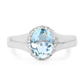 2.63 Carat Genuine Blue Topaz and White Topaz .925 Sterling Silver Ring by Bids.com