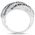1.25 Carat Genuine Blue Diamond & White Diamond .925 Sterling Silver Ring by Bids.com
