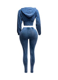 Mineral Washed Hood Top & Leggings Set by The House of Stylez