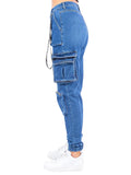 Denim Joggers with Knee Pockets by The House of Stylez
