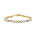 .925 Sterling Silver 1.0 Cttw Miracle Set Diamond Heart-Link 7" Tennis Bracelet (I-J Color, I2-I3 Clarity) by Bids.com