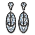 13.80 Carat Genuine Blue Topaz and Black Spinel .925 Sterling Silver Earrings by Bids.com