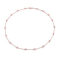 Round Peach Morganite 18K Rose Gold Plated Silver By The Yard Necklace by Fine Color Jewels