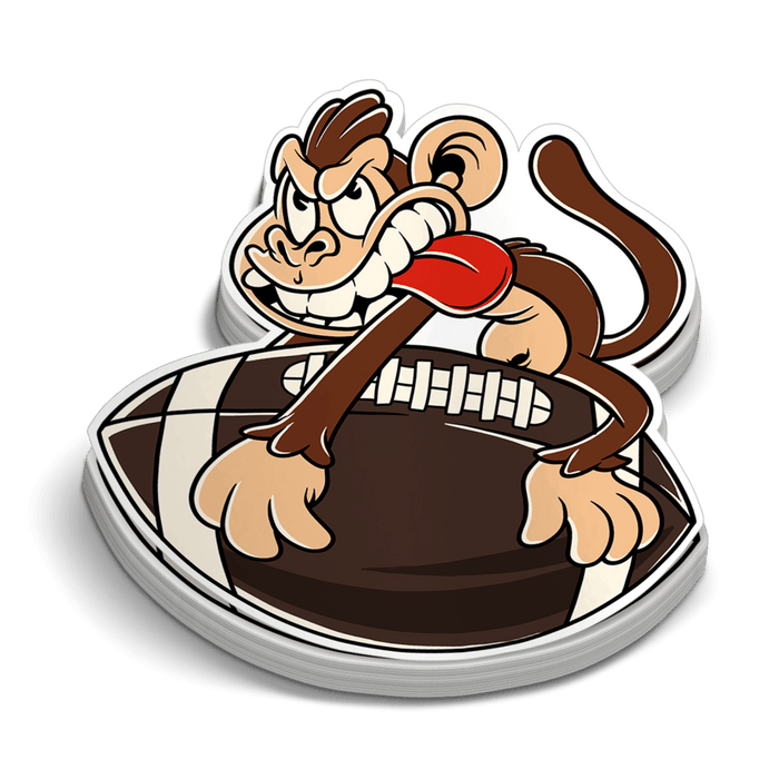 Monkey Football Hard Hat Decal by Armed American Supply
