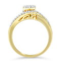 10K Yellow Gold Diamond Cluster Ring (1/2 Cttw, I-J Color, I2-I3 Clarity) - Size 6 by Bids.com