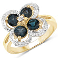 1.76 Carat Genuine London Blue Topaz and White Topaz .925 Sterling Silver Ring by Bids.com