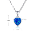 Blue Opal Heart Necklace by Fine Color Jewels