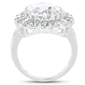 5.90 Carat Genuine Crystal Quartz and Swiss Blue Topaz .925 Sterling Silver Ring by Bids.com