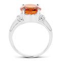 3.94 Carat Genuine Madeira Citrine & White Topaz .925 Sterling Silver Ring by Bids.com