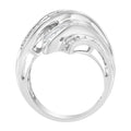 10K White Gold Round and Baguette Cut Diamond Channel Ring (3/4 Cttw, H-I Color, SI2-I1 Clarity) - Size 7 by Bids.com