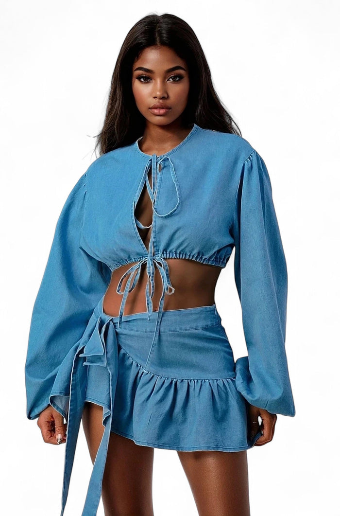 Denim Dreams Two-Piece Set by The House of Stylez