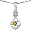 1.00 Carat Genuine Citrine, Champagne Diamond & White Diamond .925 Sterling Silver Pendant by Bids.com