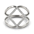 14k White Gold Interlaced Design Diamond Ring (1/5 cttw) by Bids.com
