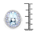 7.41 Carat Genuine Blue Topaz and Tanzanite .925 Sterling Silver Ring by Bids.com