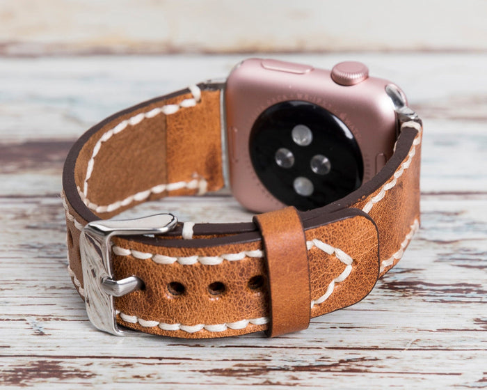 Handmade Genuine Leather Apple Watch Band Series 11/10/9/8/7/6/5/4/ SE / Ultra 1/2/3 by Arleathercraft