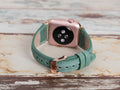 Green Leather Apple Watch Band Series 11/10/9/8/7/6/5/4/ SE / Ultra 1/2/3 by Arleathercraft
