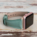 Green Leather Apple Watch Band Series 11/10/9/8/7/6/5/4/ SE / Ultra 1/2/3 by Arleathercraft