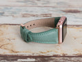 Green Leather Apple Watch Band Series 11/10/9/8/7/6/5/4/ SE / Ultra 1/2/3 by Arleathercraft