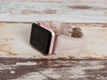 Beige Leather Apple Watch Band Series 11/10/9/8/7/6/5/4/ SE / Ultra 1/2/3 by Arleathercraft
