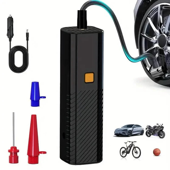 Black Portable Air Pump – Digital Tire Inflator for Car, Bike, Motorcycle & Balls by DailySale
