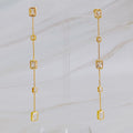 Five Stones Dangle Drop Earrings