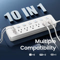 10-in-1 Multi-Outlet Power Strip – 6 AC, 3 USB-A, 1 Type-C by DailySale