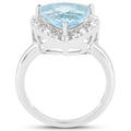 5.05 Carat Genuine Blue Topaz and White Topaz .925 Sterling Silver Ring by Bids.com