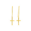 14k Yellow Gold Dangle Cross Earrings by Bids.com