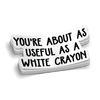 White Crayon Hard Hat Decal