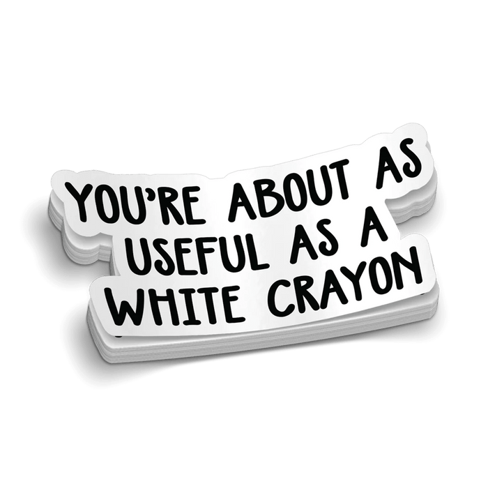 White Crayon Hard Hat Decal by Armed American Supply
