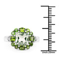 3.49 Carat Genuine Green Amethyst, Chrome Diopside & White Topaz .925 Sterling Silver Ring by Bids.com