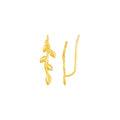 Leafy Branch Motif Climber Earrings in 14k Yellow Gold by Bids.com