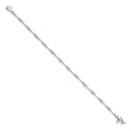 Round White Diamond Prong 14K White Gold Bar Link Bracelet by Fine Color Jewels