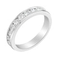IGI Certified 1.0 Cttw Diamond 18K White Gold Channel-Set Half-Eternity Band Wedding Ring (E-F Color, I1-I2 Clarity) - Size 5-1/2 by Bids.com