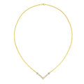 14K Yellow and White Gold 1/4 Cttw Princess Cut Diamond Channel-Set â€œVâ€ Shape 18" Pendant Necklace (H-I Color, SI2-I1 Clarity) by Bids.com