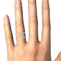 14k White Gold Modern Dual Band Style Diamond Ring (1/2 cttw) by Bids.com