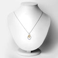 Round Violet Tanzanite Prong Silver Double Heart Pendant Necklace by Fine Color Jewels