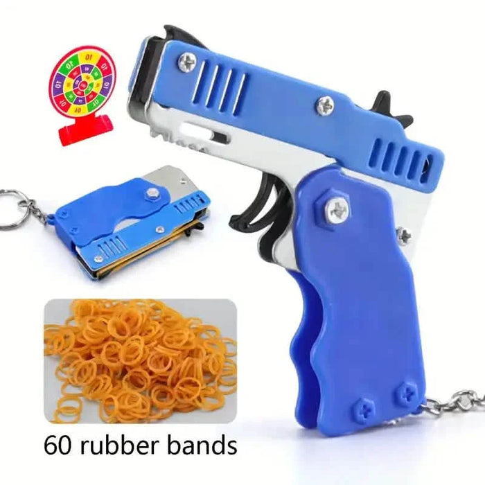 Foldable Metal Rubber Band Launcher Toy Keychain by DailySale