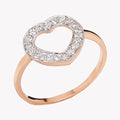 Diamond Open Heart 10k Rose Gold Ring by Fine Color Jewels
