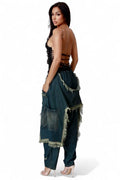 Trendy Distressed Denim Harem Pants by The House of Stylez