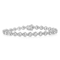 .925 Sterling Silver 1/4 Cttw Diamond Miracle-Set Teardrop Shaped 7â€ Link Bracelet (I-J Color, I3 Clarity) by Bids.com