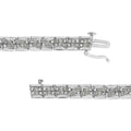 .925 Sterling Silver 2.0 Cttw Diamond 7" Round Miracle Plate Link Bracelet (I-J Color, I2-I3 Clarity) by Bids.com